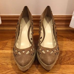 SOLD! Calvin Klein platform wedges in brown